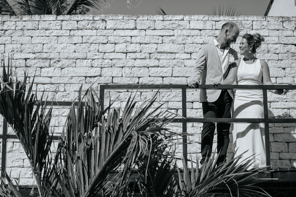 Bride and groom portraits at Chiringuito Tulum Wedding in Mexico by Caro Navarro Photography