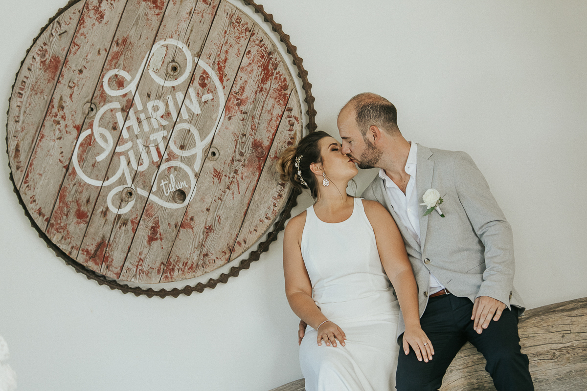 Bride and groom portraits at Chiringuito Tulum Wedding in Mexico by Caro Navarro Photography