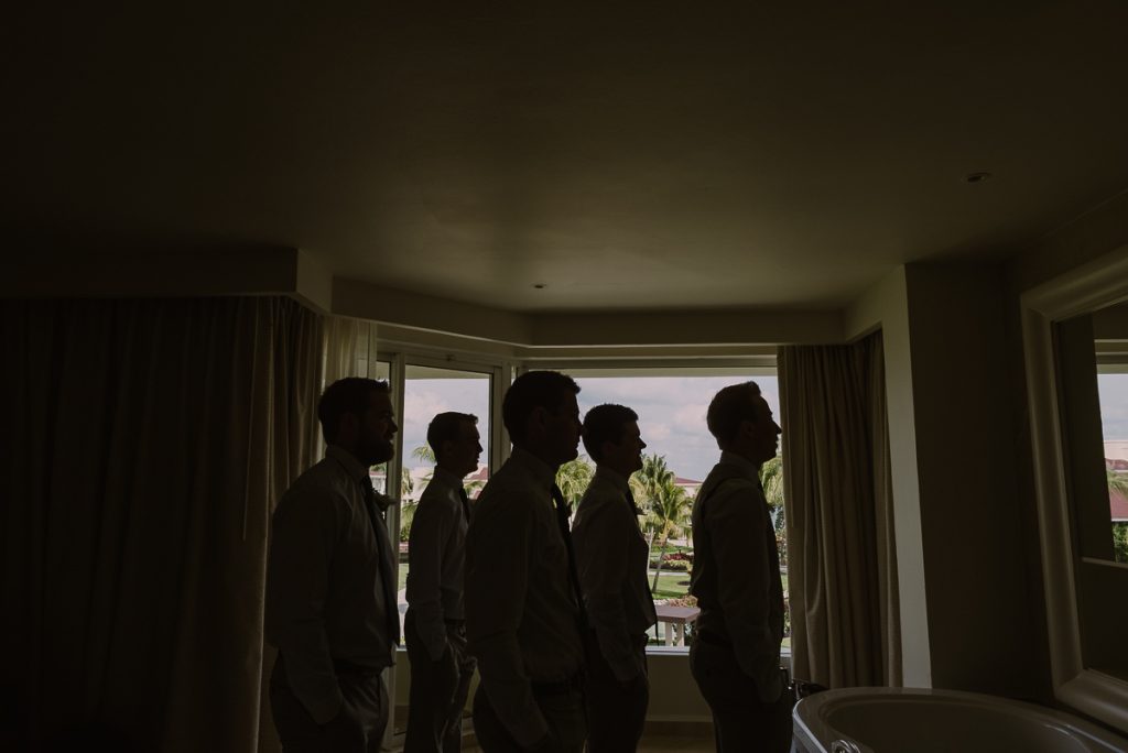 Groomsmen sihouettes at Moon Palace Cancun Wedding by Caro Navarro Photography