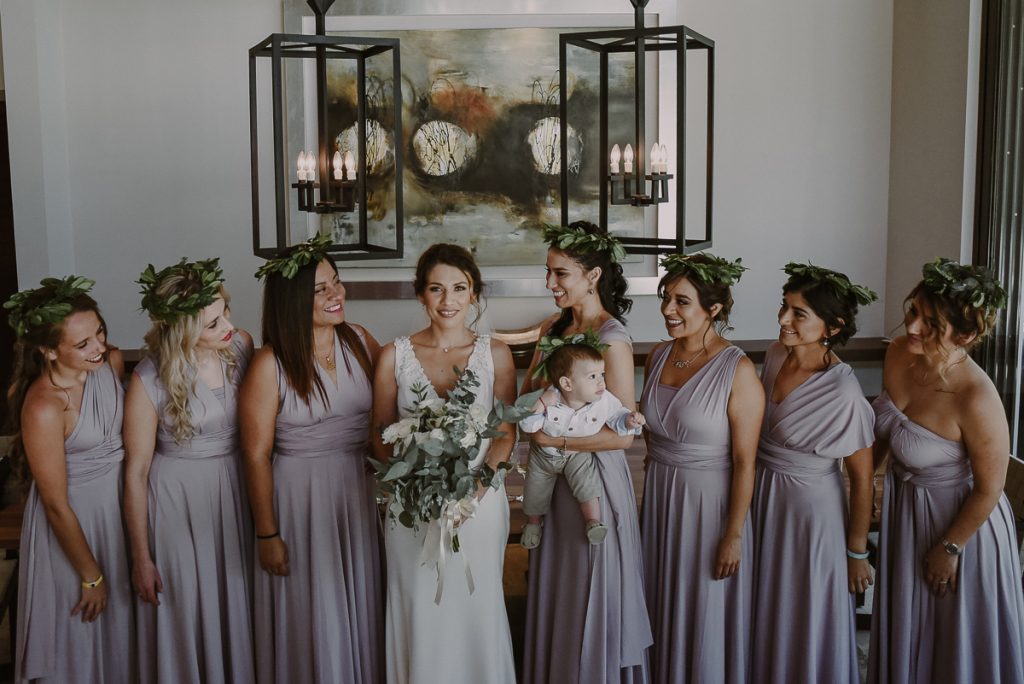 Boho bridal party portraits at Heritage Fairmont Mayakoba, Mexico by Caro Navarro Photography