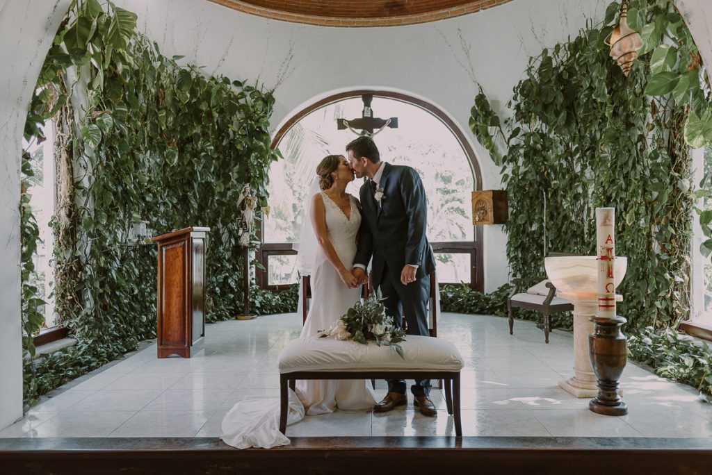 You may kiss the bride. Playa del Carmen Destination Wedding by Caro Navarro Photography