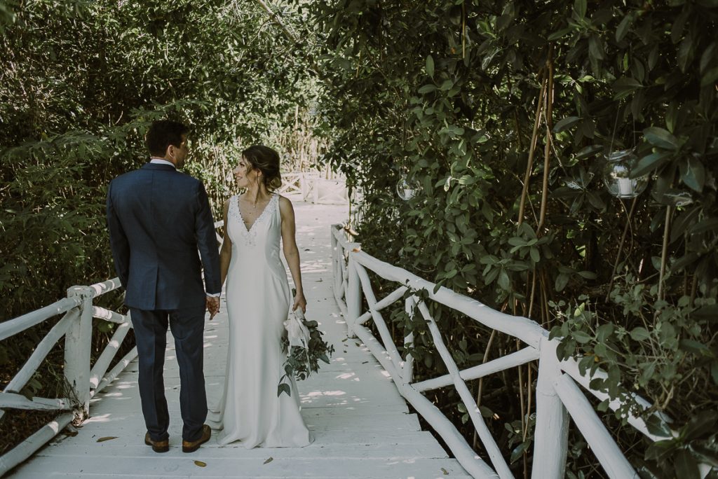 Bride and groom portraits at Banyan Tree Mayakoba, Mexico by Caro Navarro Photography