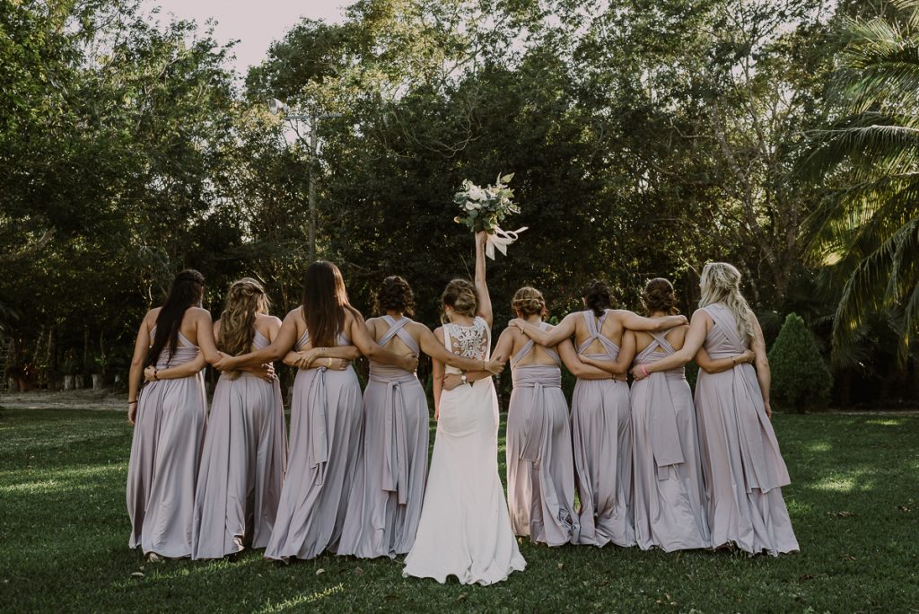 Bridal party portraits by Caro Navarro Playa del Carmen Wedding Photography