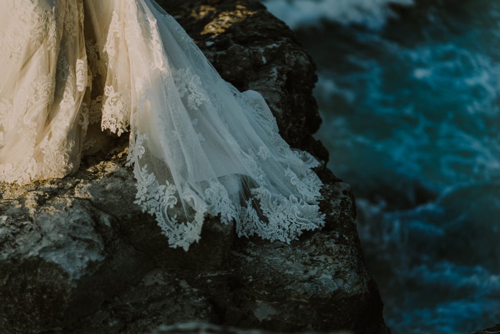 Wedding dress detail. Riu Caribe Cancun destination wedding by Caro Navarro Photography