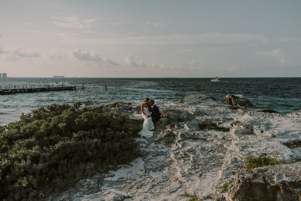 Bride and groom portraits. Riu Caribe Cancun destination wedding by Caro Navarro Photography