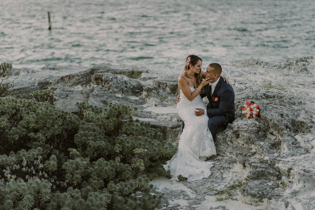 Bride and groom portraits. Riu Caribe destination wedding by Caro Navarro Photography