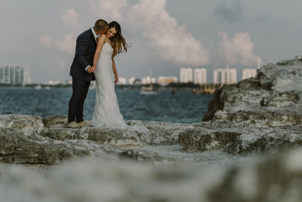 Bride and groom beach portraits. Riu Caribe destination wedding by Caro Navarro Photography