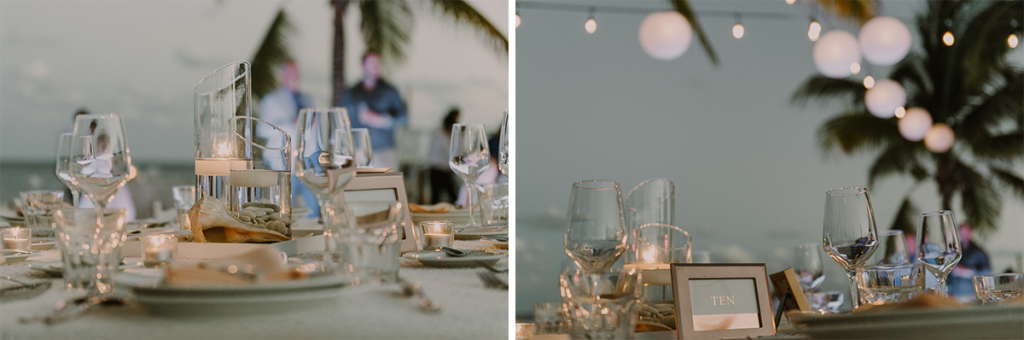 Beach wedding reception at Royalton Riviera Cancun, Mexico. Caro Navarro Photography