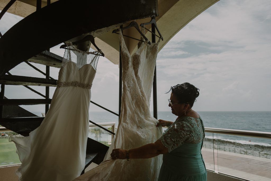 Mother of the bride and wedding dresses at Hard Rock Riviera Maya Destination Wedding. Caro Navarro Photography