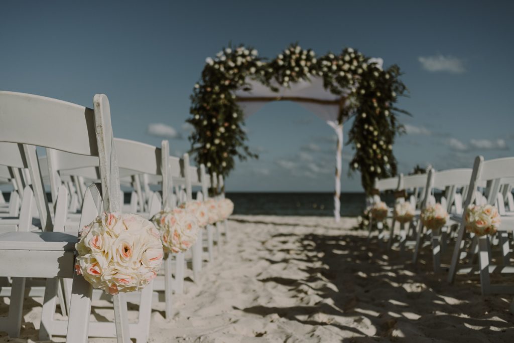 Royalton Riviera Cancun Beach wedding decor by Caro Navarro Photography