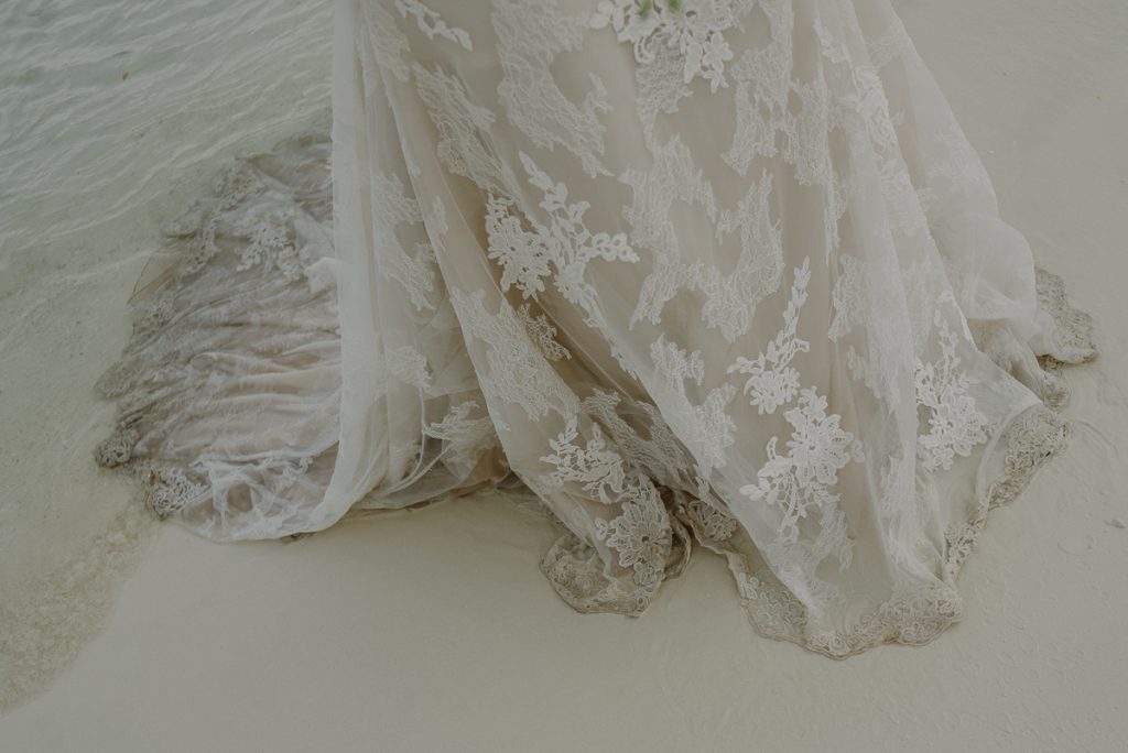 Hard Rock Riviera Maya beach trash the Dress Session in Mexico by Caro Navarro Photography