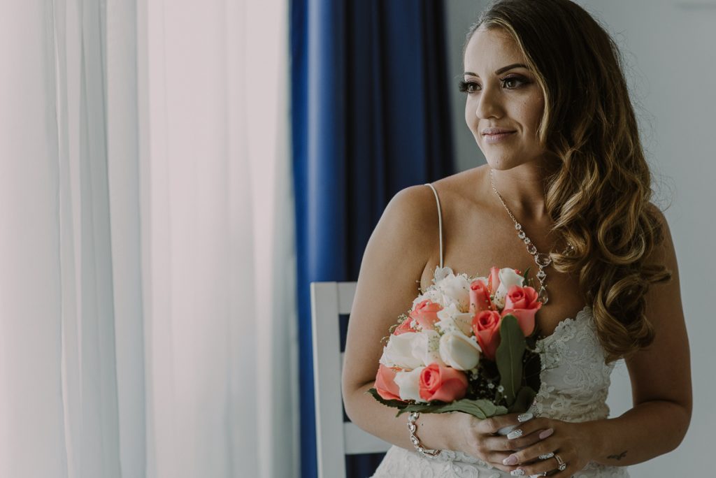 Bridal portrait in natural light at Riu Caribe Cancun Wedding by Caro Navarro Photography