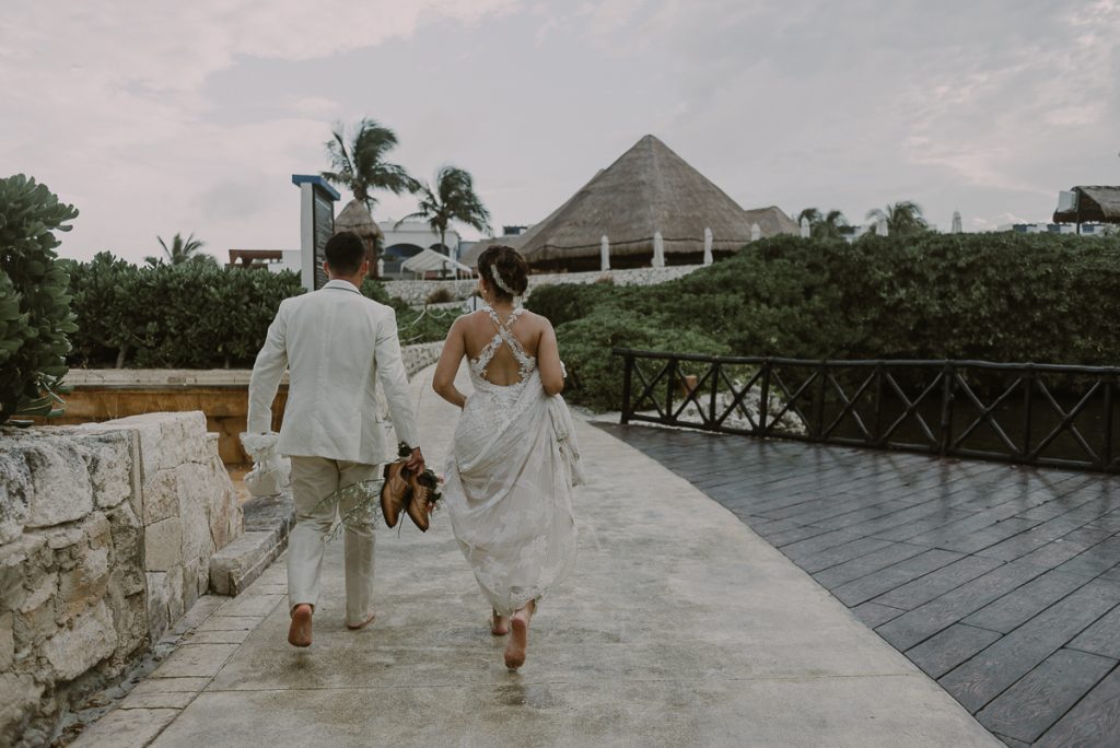 Hard Rock Riviera Maya beach trash the Dress Session in Mexico by Caro Navarro Photography