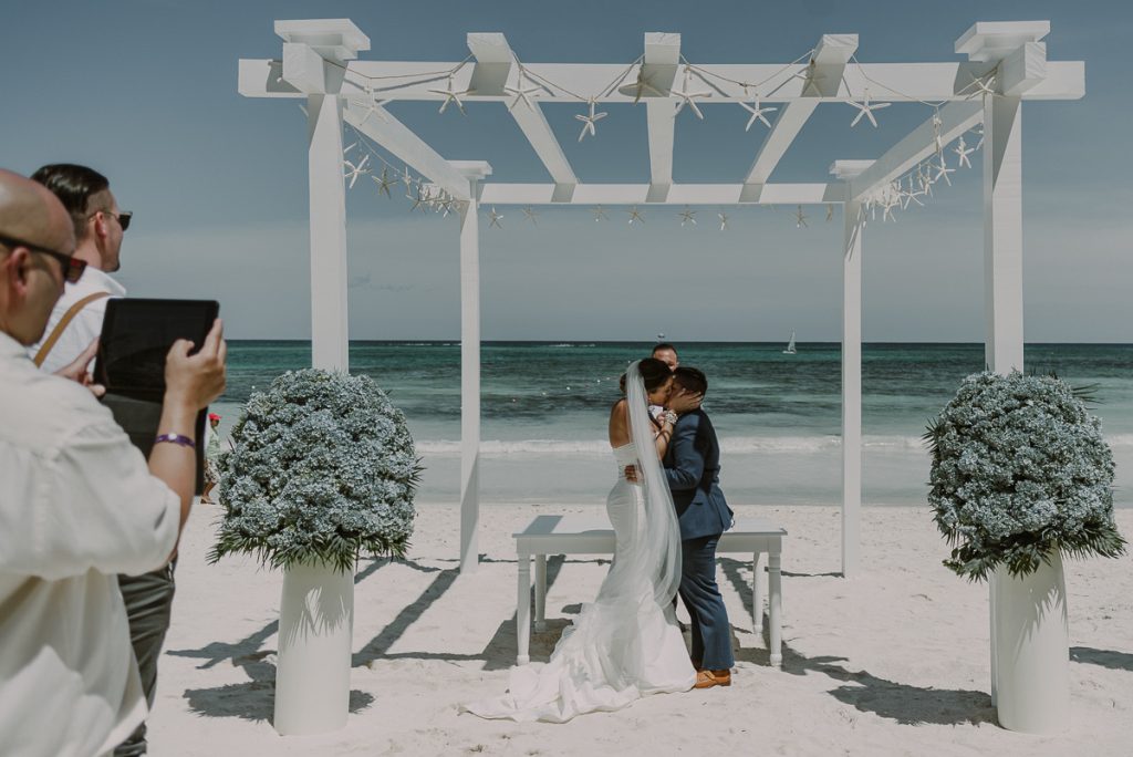 You may kiss the bride. Grand Palladium Riviera Maya LGBT Wedding in Mexico. Caro Navarro Photography