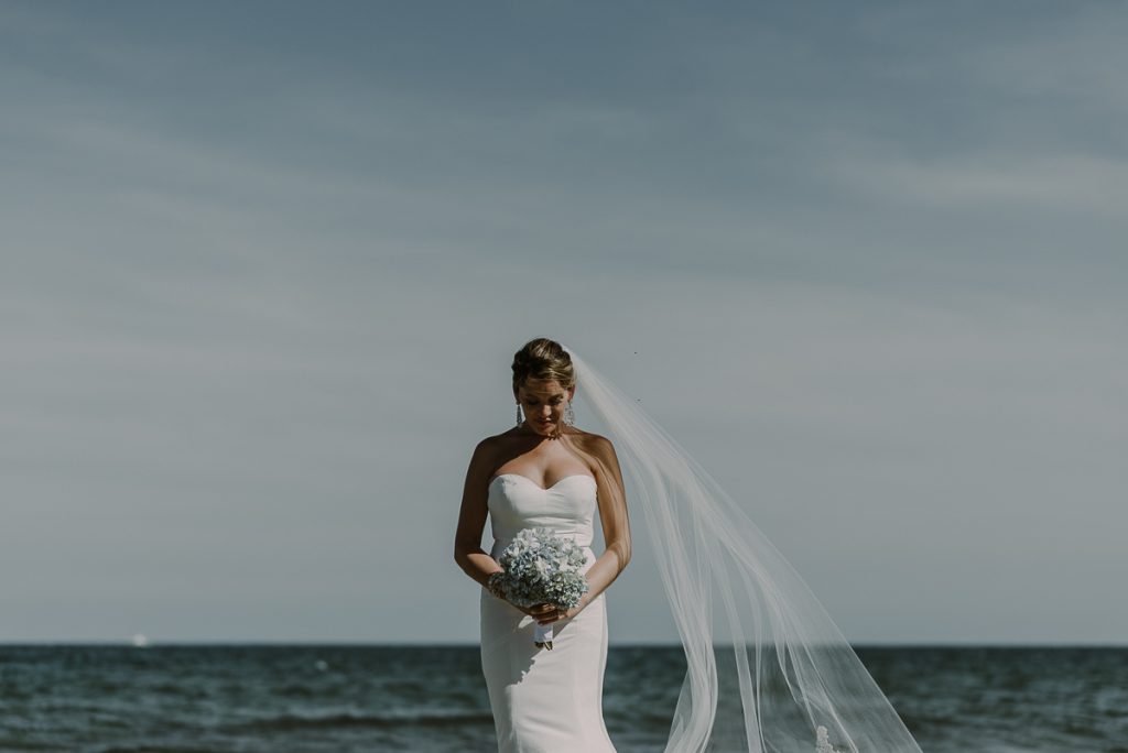 Bride beach portraits at Grand Palladium Riviera Maya LGBT Wedding in Mexico. Caro Navarro Photography