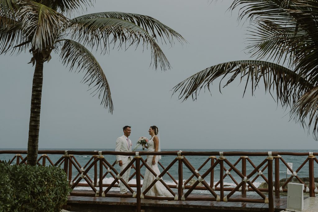 Bride and groom portraits at Hard Rock Riviera Maya, Mexico. Caro Navarro Wedding Photography