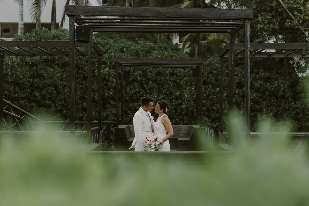 Bride and groom portraits at Hard Rock Riviera Maya, Mexico. Caro Navarro Wedding Photography